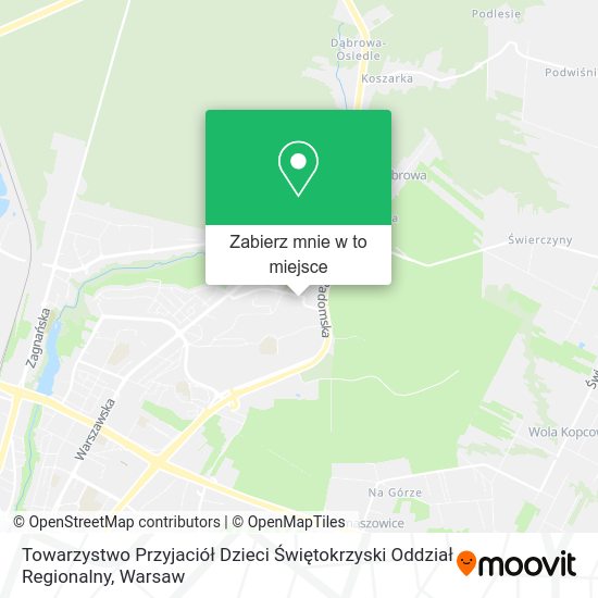 Mapa Towarzystwo Przyjaciół Dzieci Świętokrzyski Oddział Regionalny