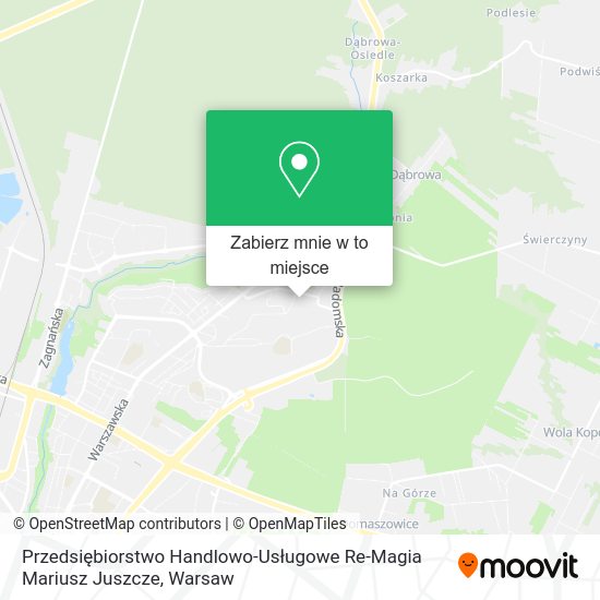 Mapa Przedsiębiorstwo Handlowo-Usługowe Re-Magia Mariusz Juszcze