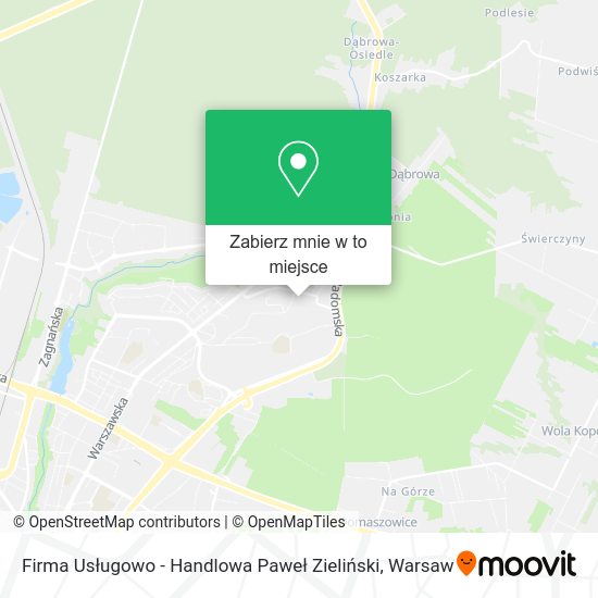 Mapa Firma Usługowo - Handlowa Paweł Zieliński