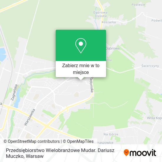 Mapa Przedsiębiorstwo Wielobranżowe Mudar. Dariusz Muczko