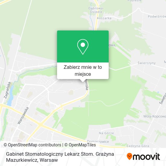 Mapa Gabinet Stomatologiczny Lekarz Stom. Grażyna Mazurkiewicz