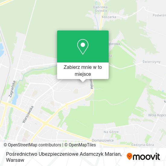 Mapa Pośrednictwo Ubezpieczeniowe Adamczyk Marian