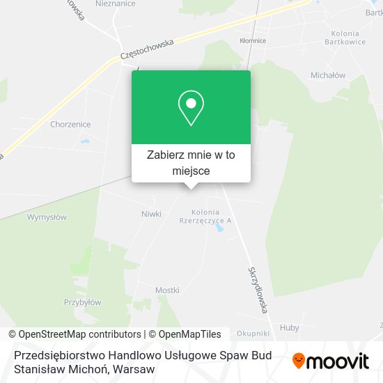 Mapa Przedsiębiorstwo Handlowo Usługowe Spaw Bud Stanisław Michoń