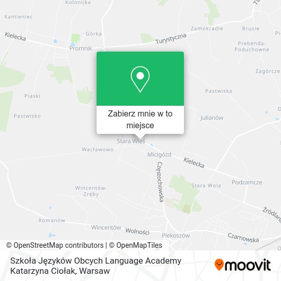 Mapa Szkoła Języków Obcych Language Academy Katarzyna Ciołak