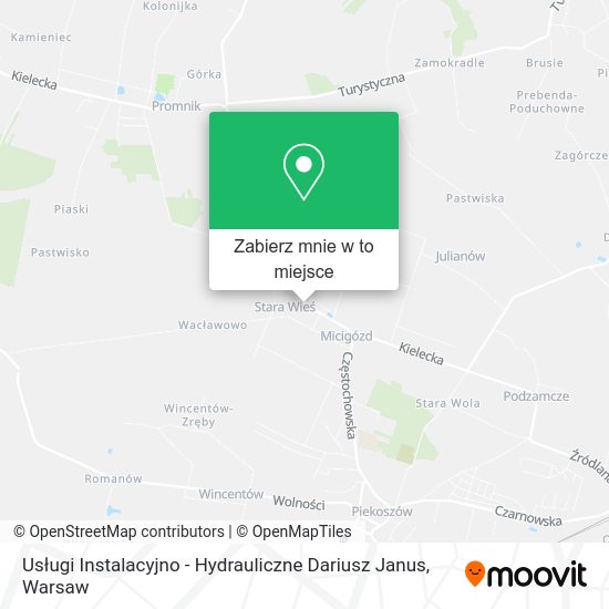 Mapa Usługi Instalacyjno - Hydrauliczne Dariusz Janus