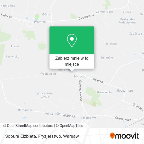 Mapa Sobura Elżbieta. Fryzjerstwo