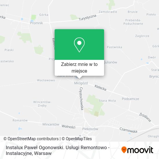 Mapa Instalux Paweł Ogonowski. Usługi Remontowo - Instalacyjne