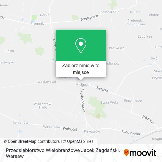 Mapa Przedsiębiorstwo Wielobranżowe Jacek Zagdański