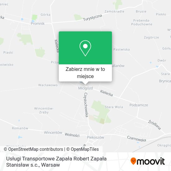 Mapa Usługi Transportowe Zapała Robert Zapała Stanisław s.c.