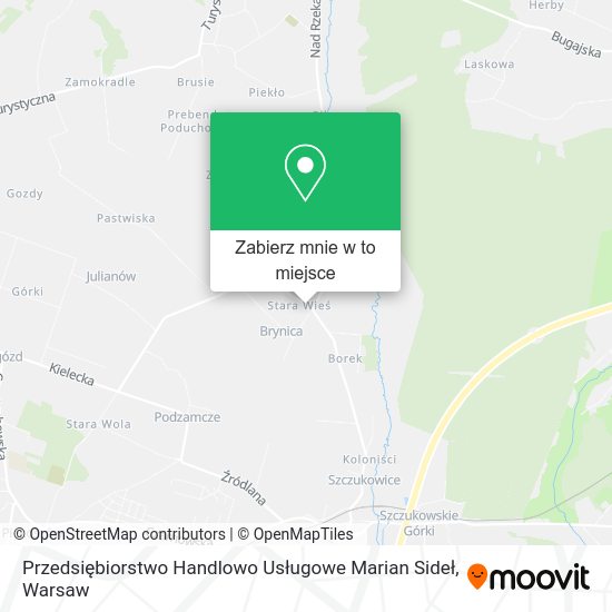 Mapa Przedsiębiorstwo Handlowo Usługowe Marian Sideł