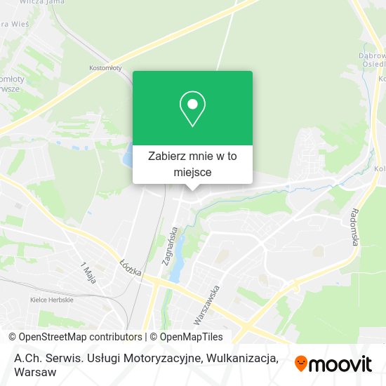 Mapa A.Ch. Serwis. Usługi Motoryzacyjne, Wulkanizacja