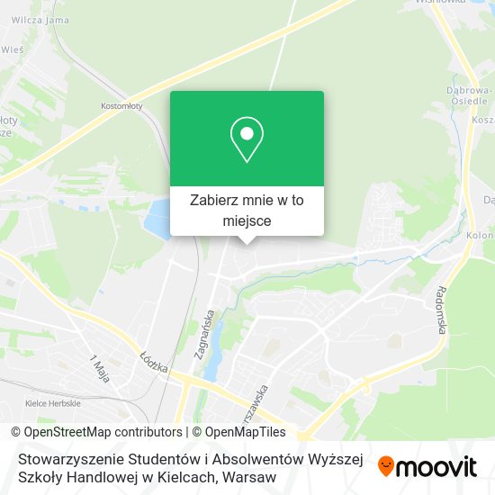 Mapa Stowarzyszenie Studentów i Absolwentów Wyższej Szkoły Handlowej w Kielcach