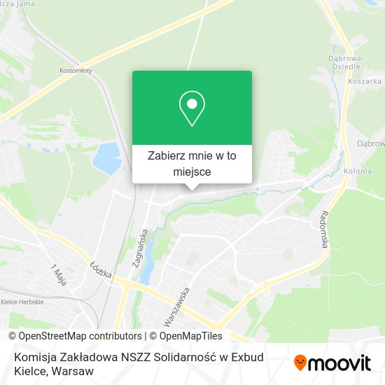 Mapa Komisja Zakładowa NSZZ Solidarność w Exbud Kielce