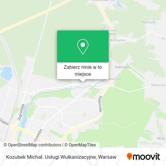 Mapa Kozubek Michał. Usługi Wulkanizacyjne