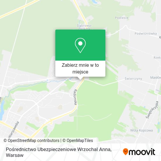 Mapa Pośrednictwo Ubezpieczeniowe Wrzochal Anna