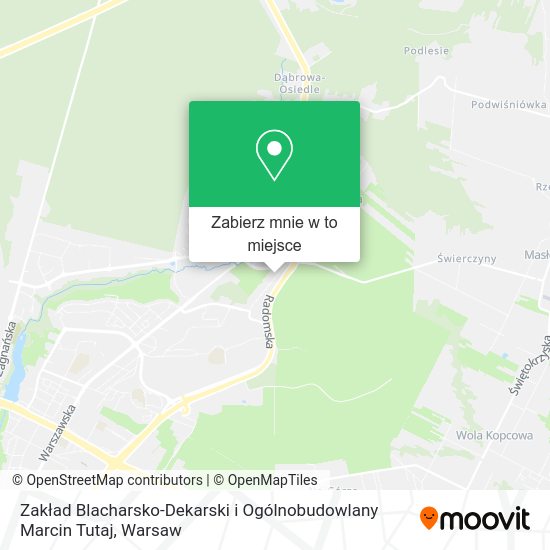 Mapa Zakład Blacharsko-Dekarski i Ogólnobudowlany Marcin Tutaj