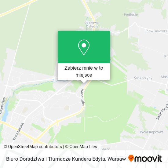 Mapa Biuro Doradztwa i Tłumacze Kundera Edyta