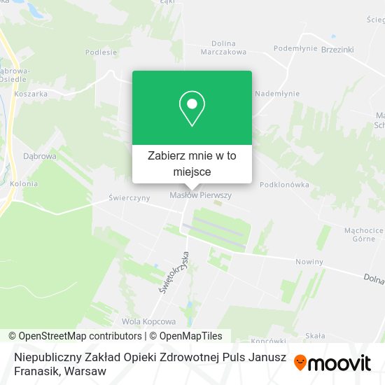 Mapa Niepubliczny Zakład Opieki Zdrowotnej Puls Janusz Franasik