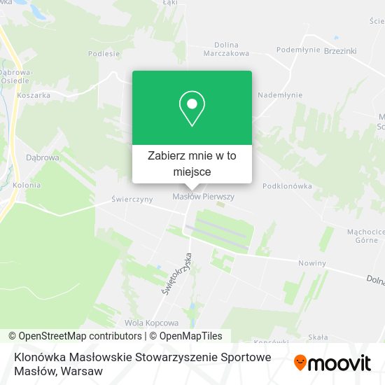 Mapa Klonówka Masłowskie Stowarzyszenie Sportowe Masłów