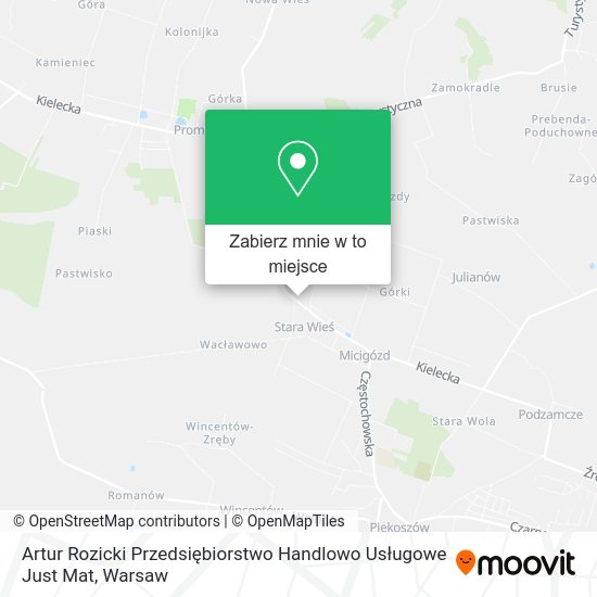 Mapa Artur Rozicki Przedsiębiorstwo Handlowo Usługowe Just Mat