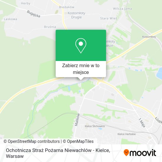 Mapa Ochotnicza Straż Pożarna Niewachlów - Kielce