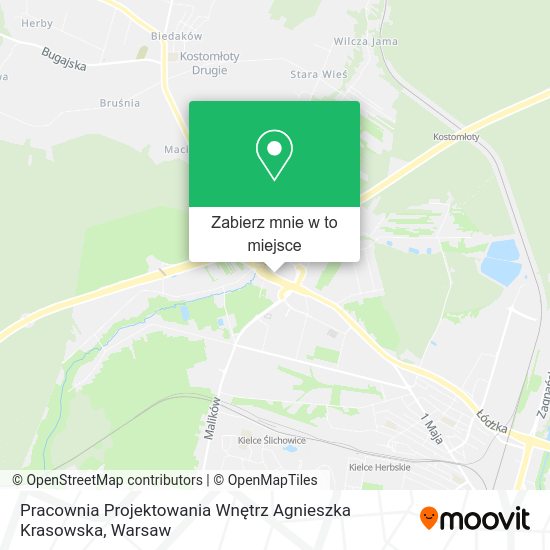 Mapa Pracownia Projektowania Wnętrz Agnieszka Krasowska