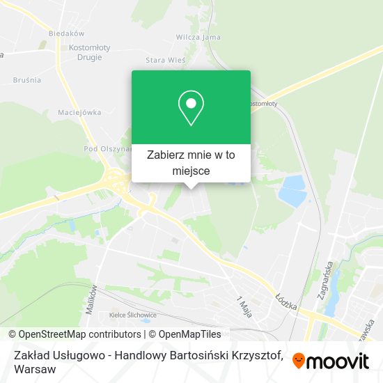 Mapa Zakład Usługowo - Handlowy Bartosiński Krzysztof