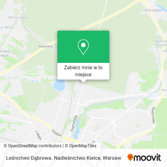 Mapa Leśnictwo Dąbrowa. Nadleśnictwo Kielce