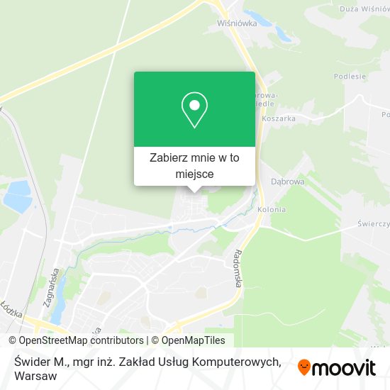 Mapa Świder M., mgr inż. Zakład Usług Komputerowych