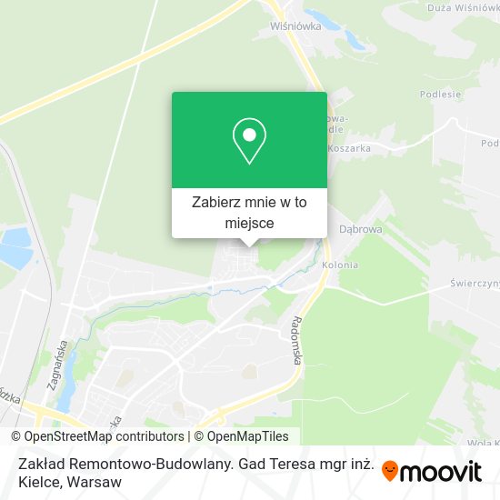 Mapa Zakład Remontowo-Budowlany. Gad Teresa mgr inż. Kielce