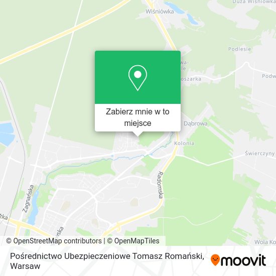 Mapa Pośrednictwo Ubezpieczeniowe Tomasz Romański