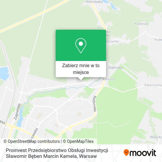 Mapa Proinvest Przedsiębiorstwo Obsługi Inwestycji Sławomir Bęben Marcin Kamela