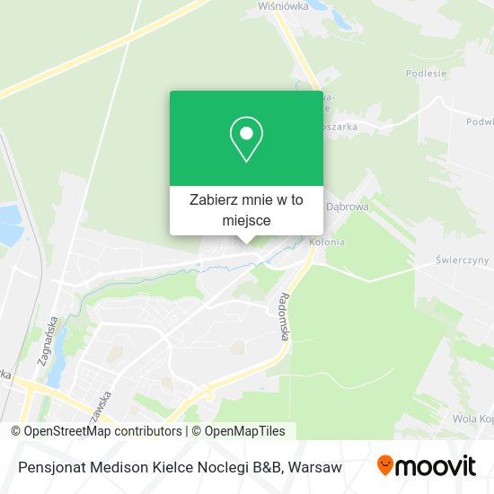 Mapa Pensjonat Medison Kielce Noclegi B&B