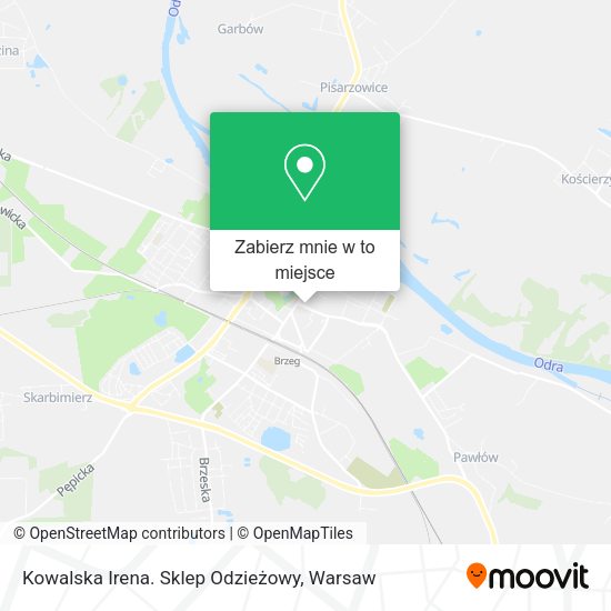 Mapa Kowalska Irena. Sklep Odzieżowy