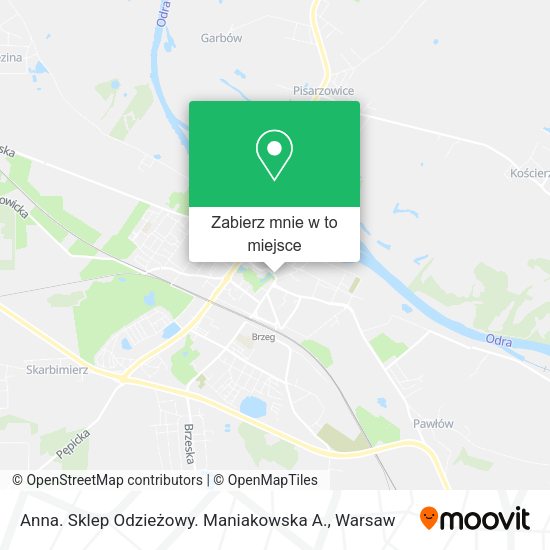 Mapa Anna. Sklep Odzieżowy. Maniakowska A.