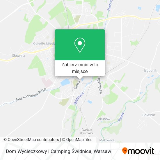 Mapa Dom Wycieczkowy i Camping Świdnica