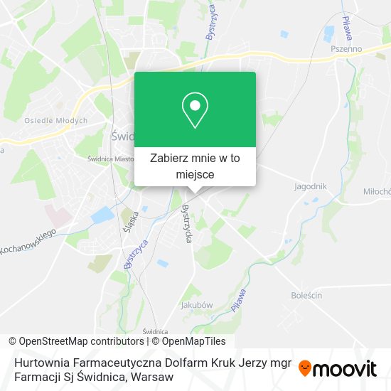 Mapa Hurtownia Farmaceutyczna Dolfarm Kruk Jerzy mgr Farmacji Sj Świdnica