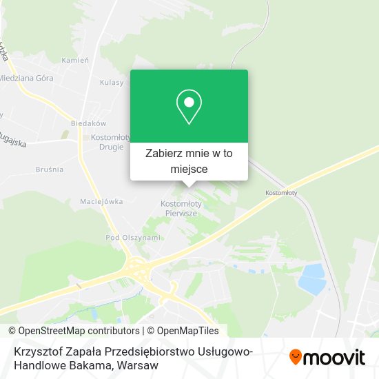 Mapa Krzysztof Zapała Przedsiębiorstwo Usługowo-Handlowe Bakama