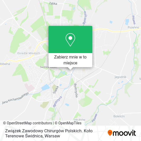 Mapa Związek Zawodowy Chirurgów Polskich. Koło Terenowe Świdnica