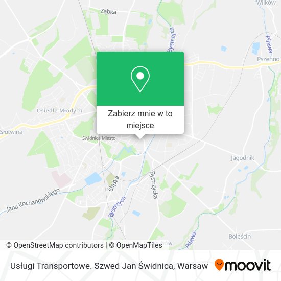 Mapa Usługi Transportowe. Szwed Jan Świdnica