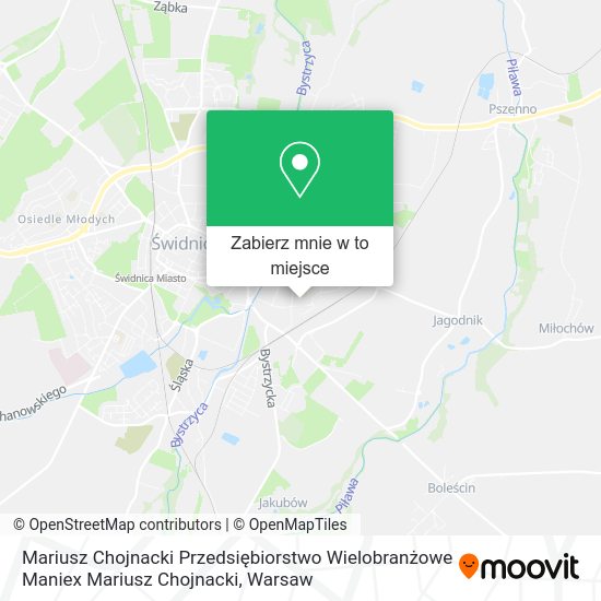 Mapa Mariusz Chojnacki Przedsiębiorstwo Wielobranżowe Maniex Mariusz Chojnacki