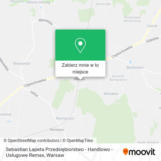 Mapa Sebastian Łapeta Przedsiębiorstwo - Handlowo - Usługowe Remax