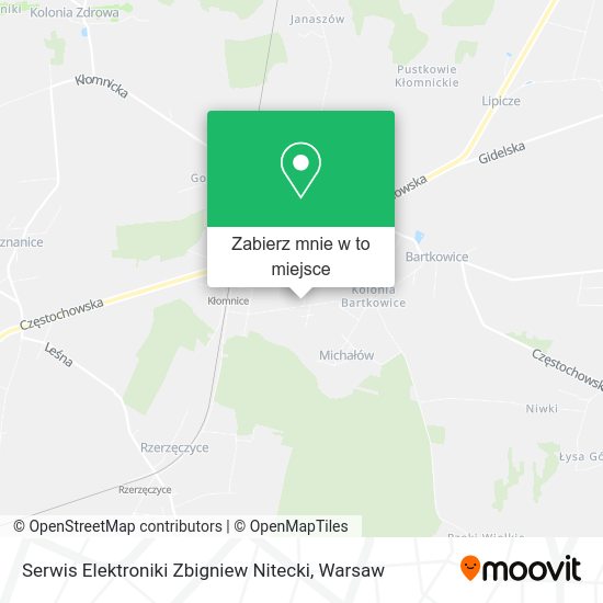 Mapa Serwis Elektroniki Zbigniew Nitecki