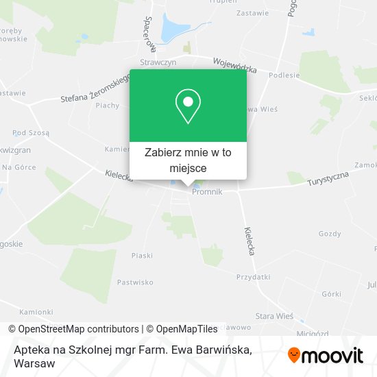 Mapa Apteka na Szkolnej mgr Farm. Ewa Barwińska