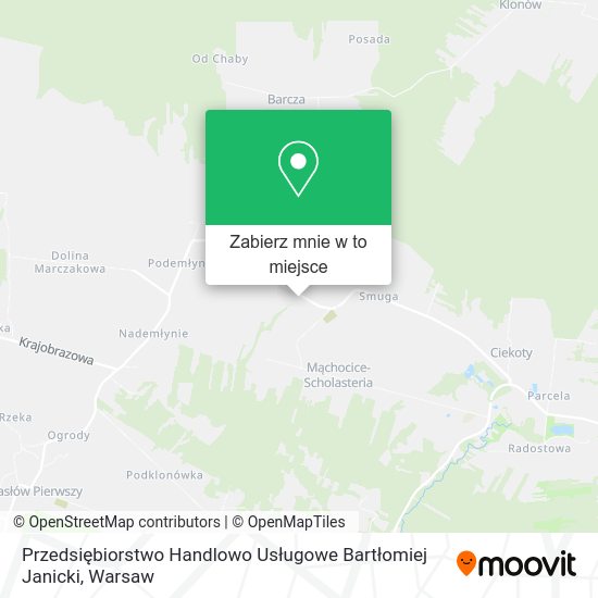 Mapa Przedsiębiorstwo Handlowo Usługowe Bartłomiej Janicki