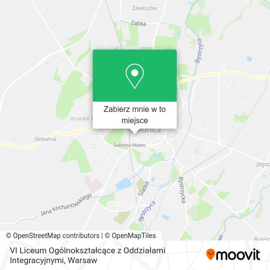 Mapa VI Liceum Ogólnokształcące z Oddziałami Integracyjnymi