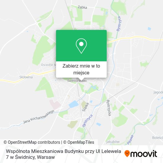 Mapa Wspólnota Mieszkaniowa Budynku przy Ul Lelewela 7 w Świdnicy