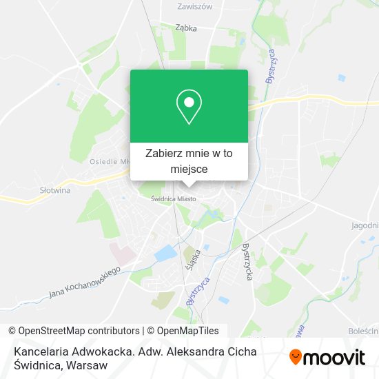 Mapa Kancelaria Adwokacka. Adw. Aleksandra Cicha Świdnica