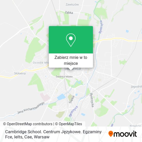 Mapa Cambridge School. Centrum Językowe. Egzaminy Fce, Ielts, Cae