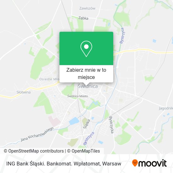 Mapa ING Bank Śląski. Bankomat. Wpłatomat